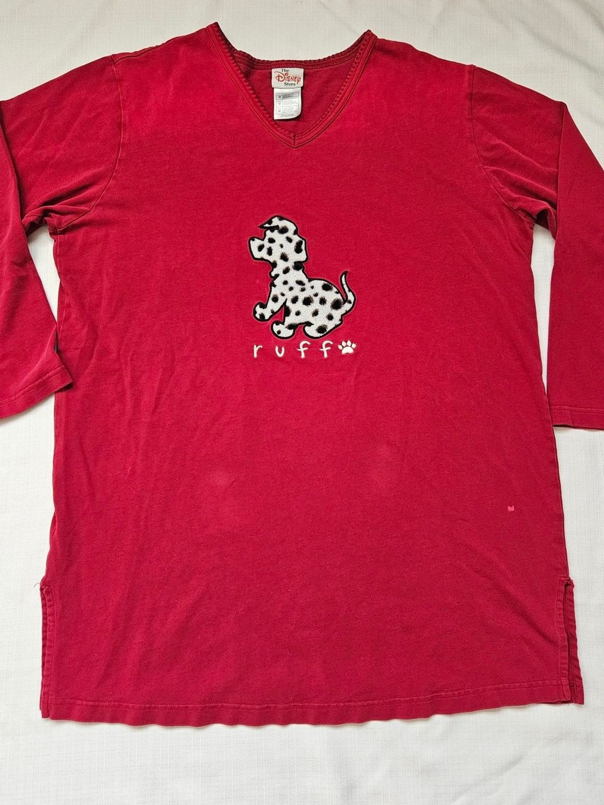 Vintage 90s Disney Store 101 Dalmatians Embroidered Red Shirt M