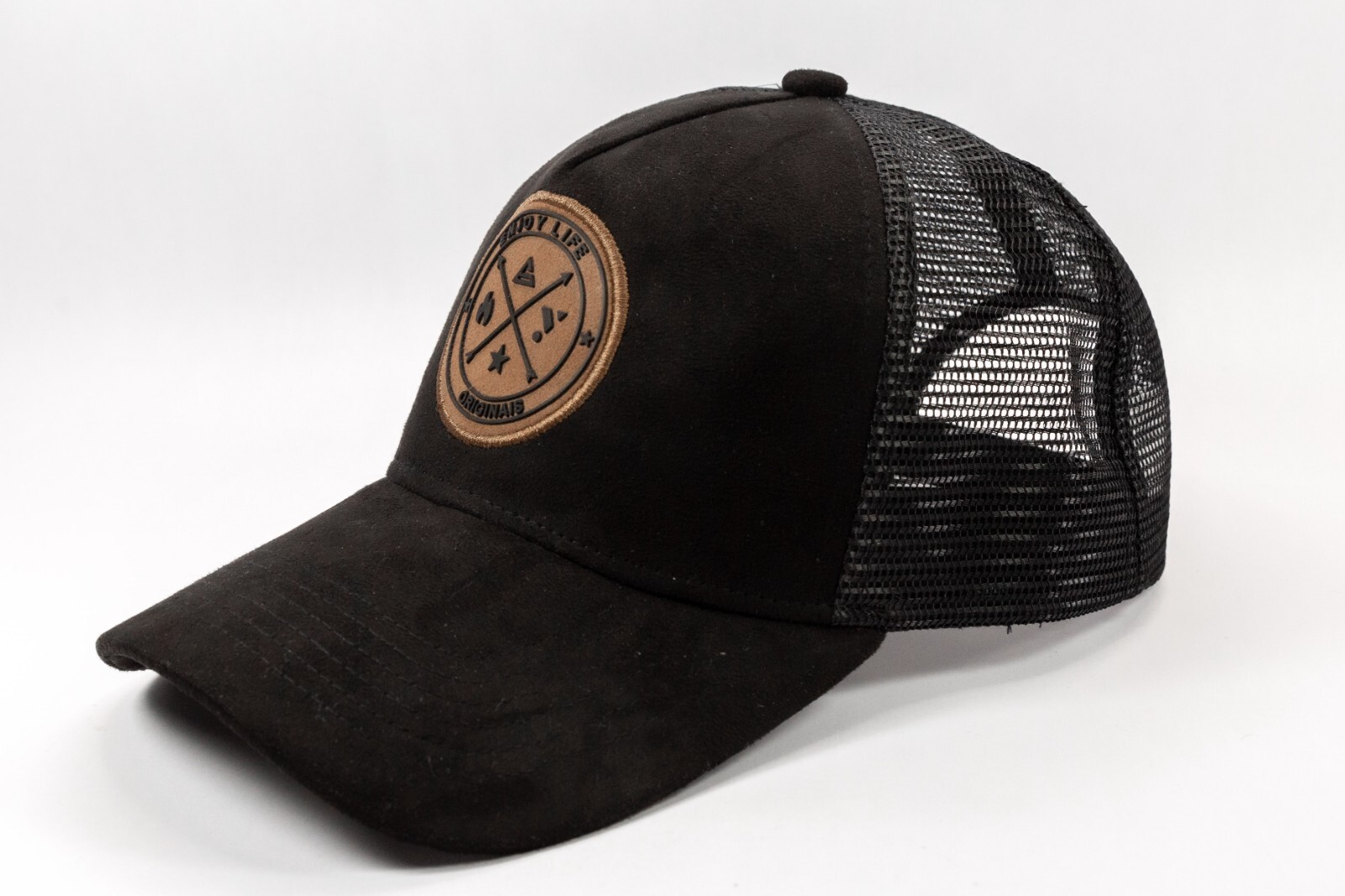 Enjoy Life Black Snapback Mesh Baseball Cap Hat New No Tags