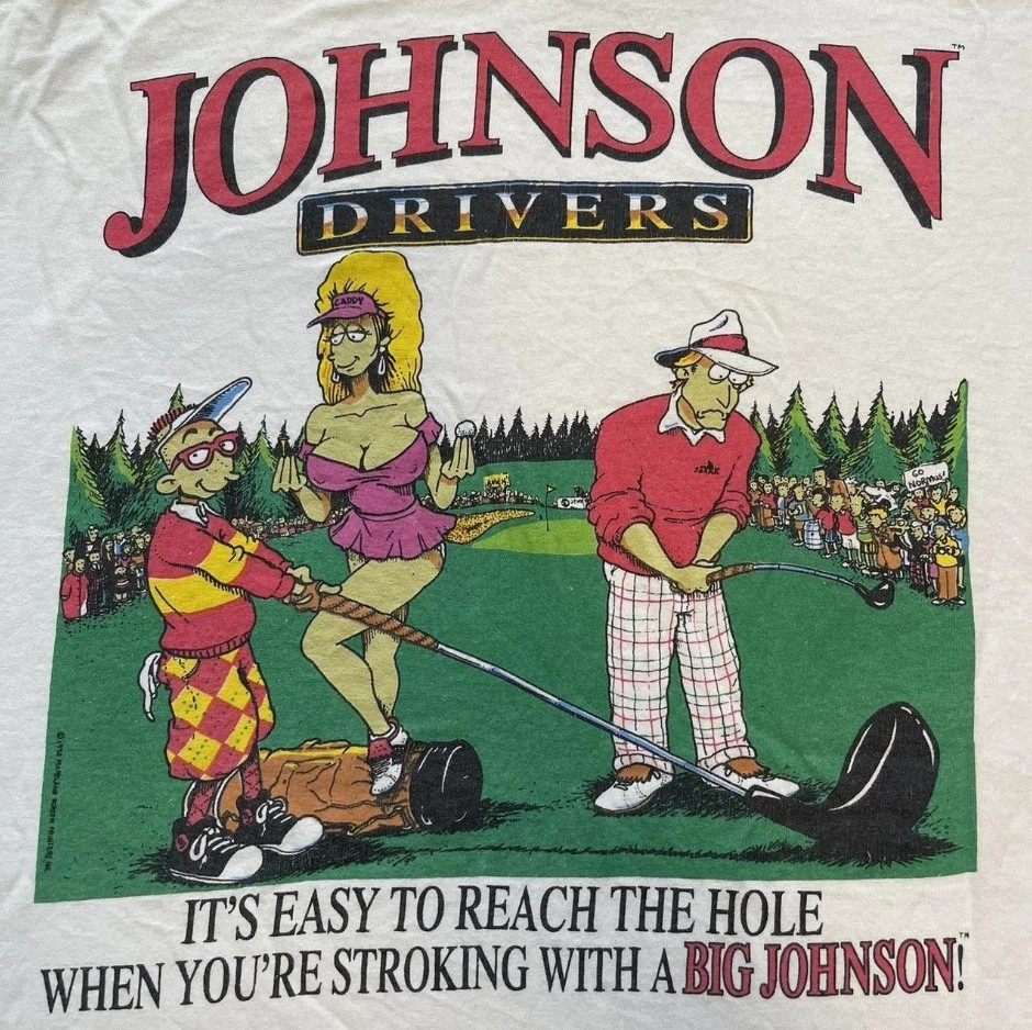 Big Johnson Johnson Drivers 90s Retro style White T shirt Heavy Cotton S-5XL