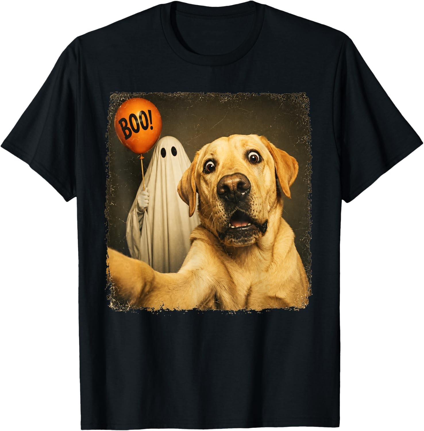 Boo Yellow Labrador Halloween Ghost Funny Dog Lovers T-Shirt