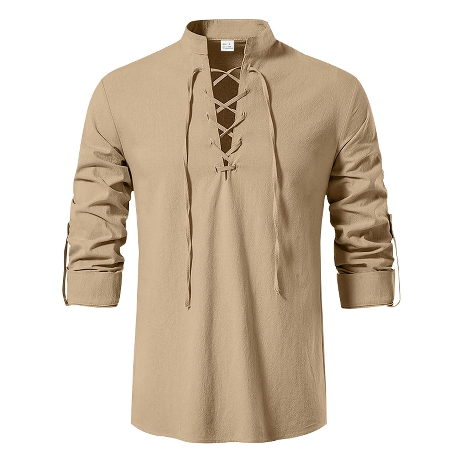 Men's Pirate Shirt Renaissance Costume Medieval Viking Long Sleeve Cotton Linen