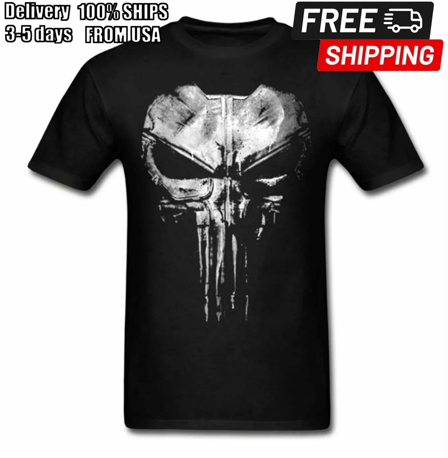 The Punisher Jon Bernthal Frank Castle Marvel TV Black Graphic T-Shirt
