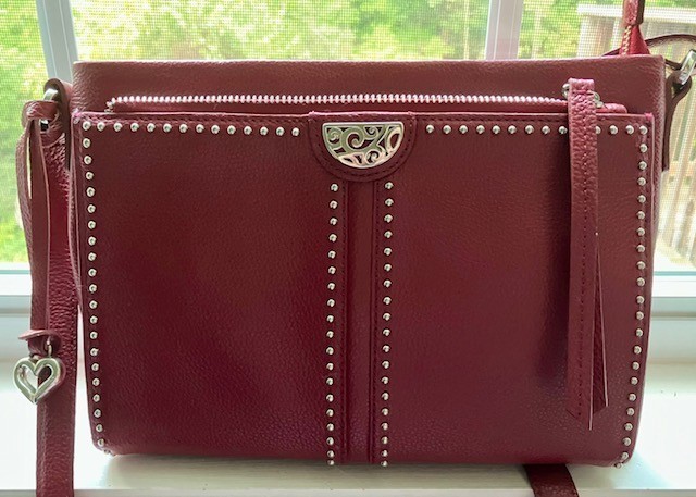 Brighton Leather Crimson Red Jagger Cross Body Organizer-Pristine condition