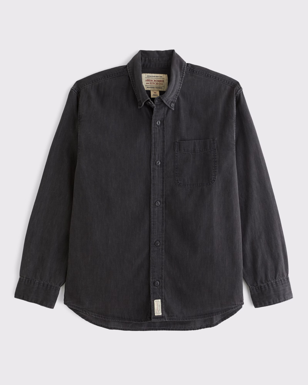 Men's Abercrombie & Fitch Denim Button-Up Shirt black wash