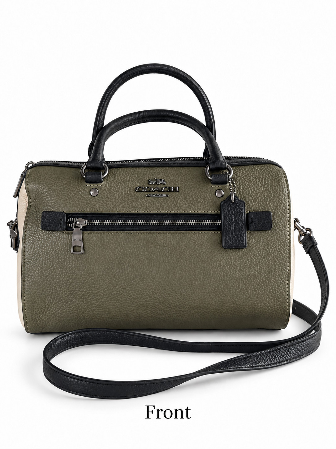 Coach Rowan Satchel Colorblock Kelp Multi Olive Cream Style 3075