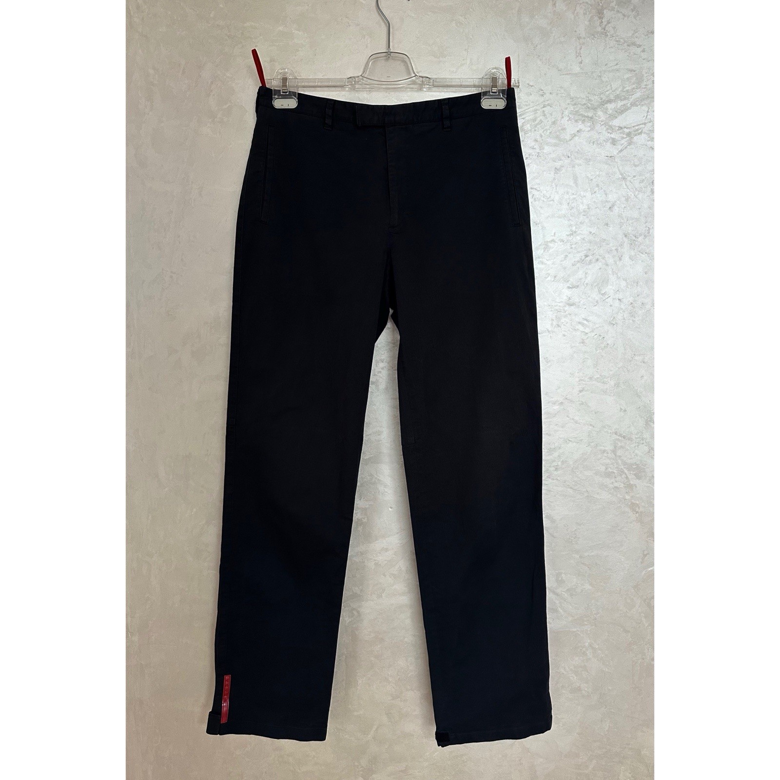 Prada Sport Linea Rossa Black Cotton Chino Pants Red Tab Trousers Men\'s Size 48