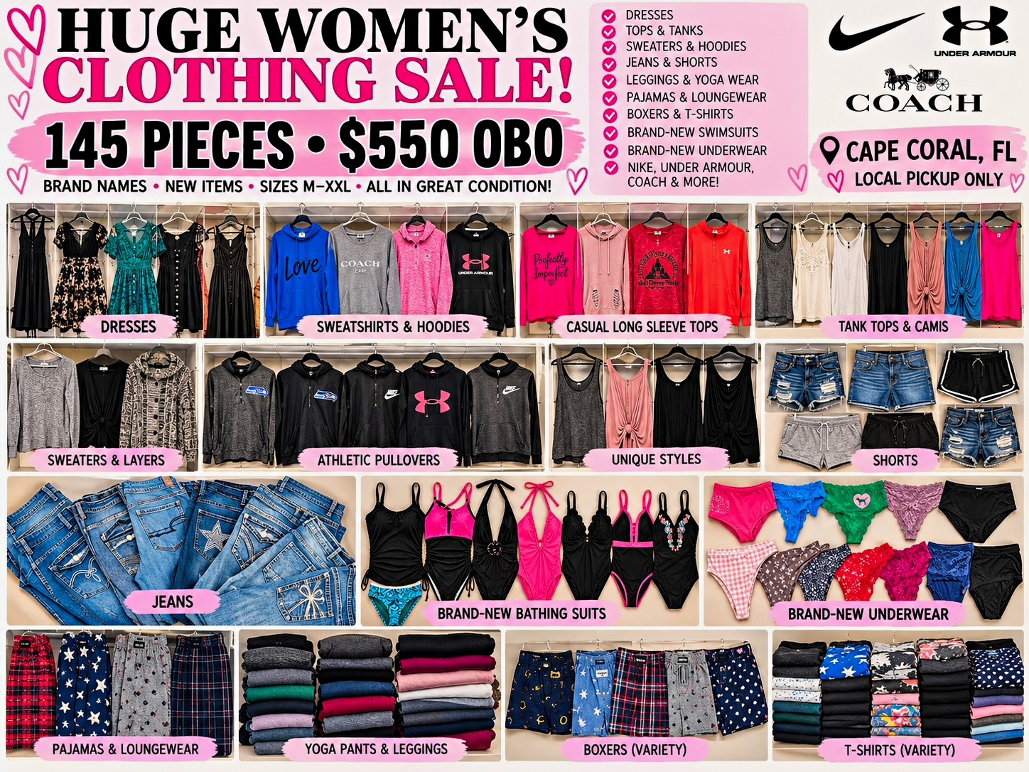 💕 HUGE WOMEN'S CLOTHING SALE — 145 PIECES 💕 $550 OBO — Less than $4 per piece