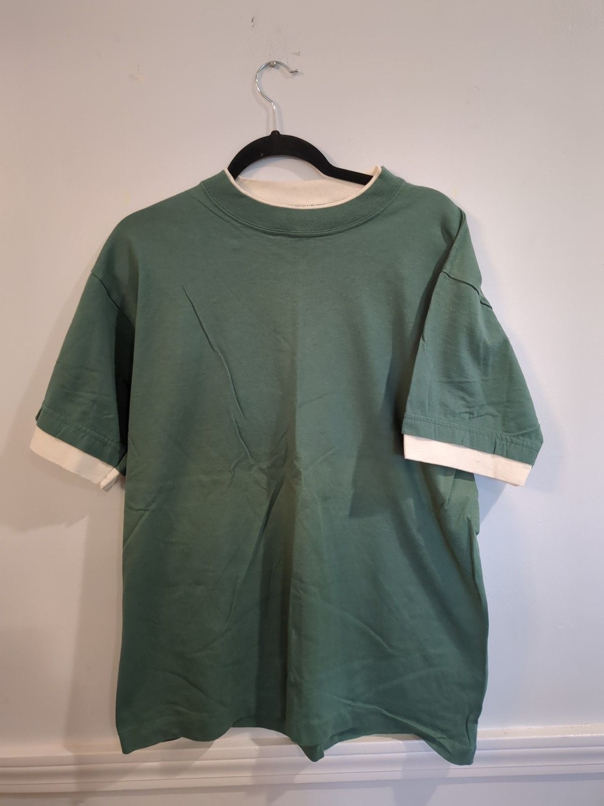 Vintage A.D.E. Absolute Quality Made In USA Mock Layer Two Tone T-Shirt