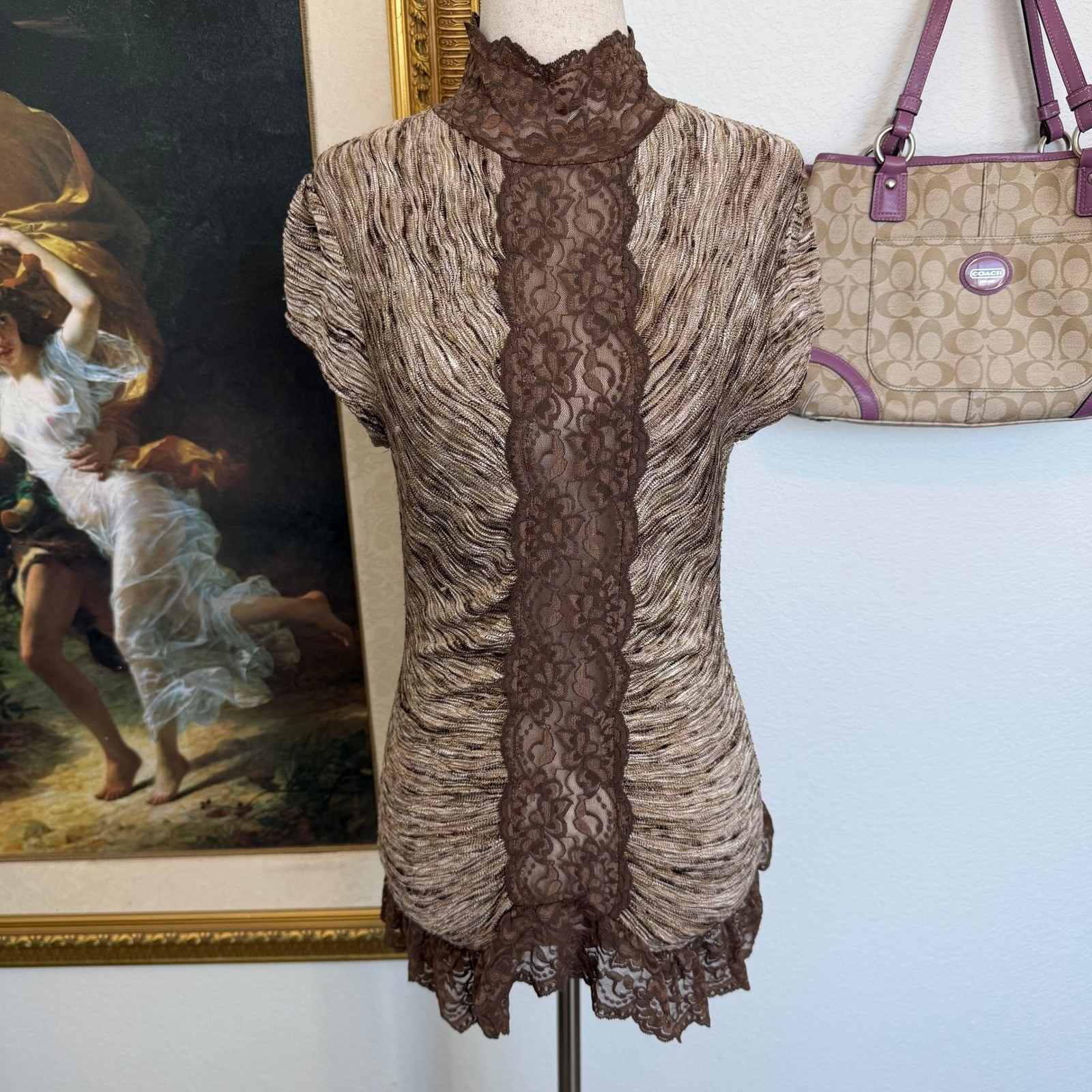Y2K Boho Fairy Cache Blouse with Lace Details