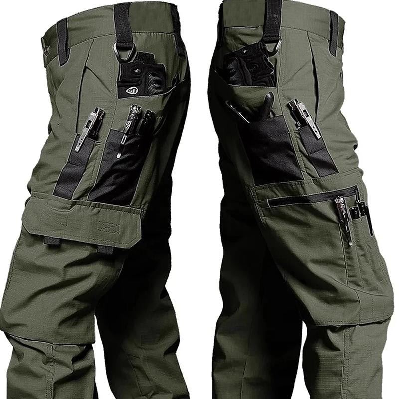 Men's Tactical Cargo Work Trousers Waterproof Multi Pocket Outdoor Hiking Pants