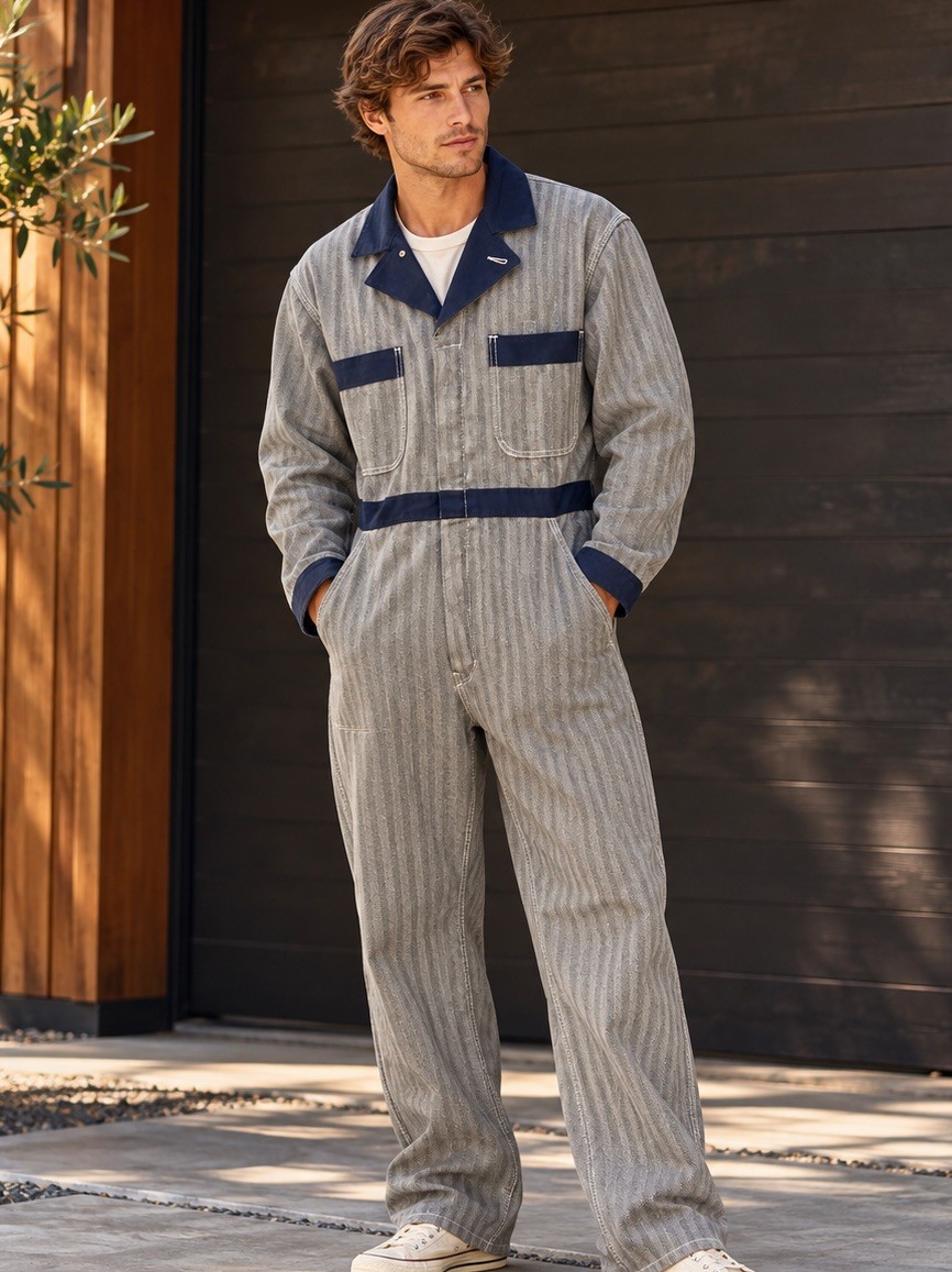 Universal Overall Vtg StoneCutter Herringbone Sz42 JapaneseWorkwear NWOT 1955-65
