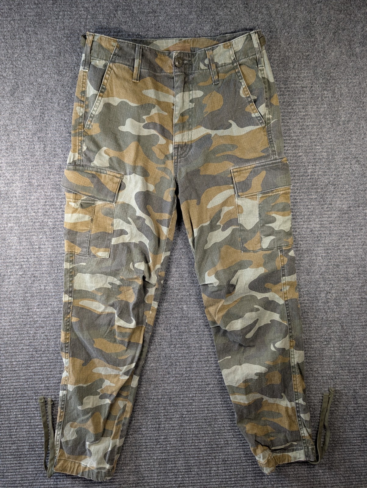 Mother \'The Sir, Yes Sir\' Cargo Denim Pants Women Size 25 Green Camo