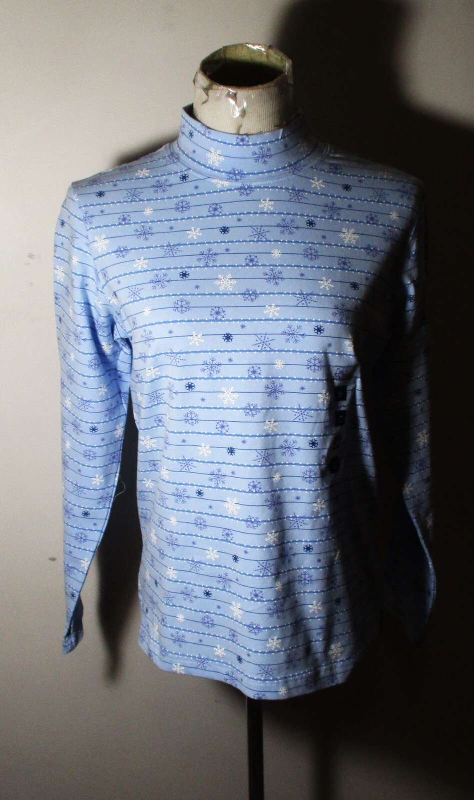 CLASSIC ELEMENTS Blue Long Sleeve Mock Neck Top Size S NWT
