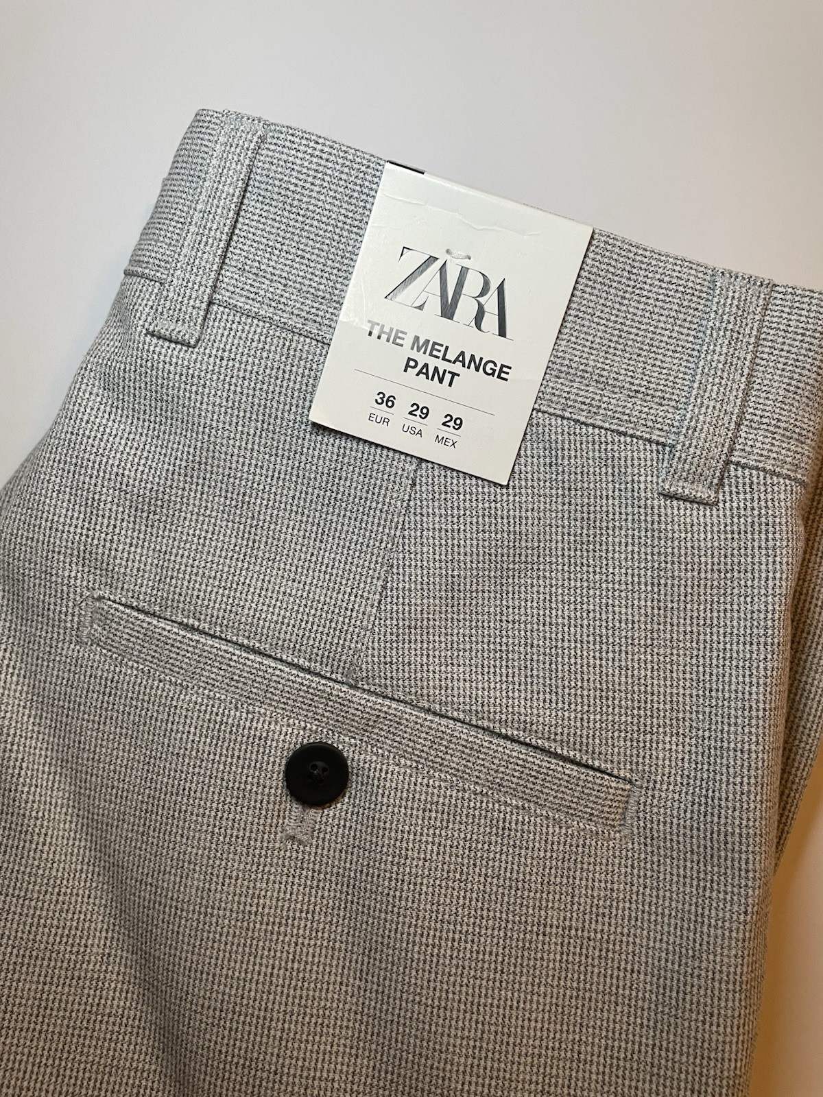 Zara The Melange Pant Mens 29x27 Gray Slim Bi-Stretch Regular Straight Leg