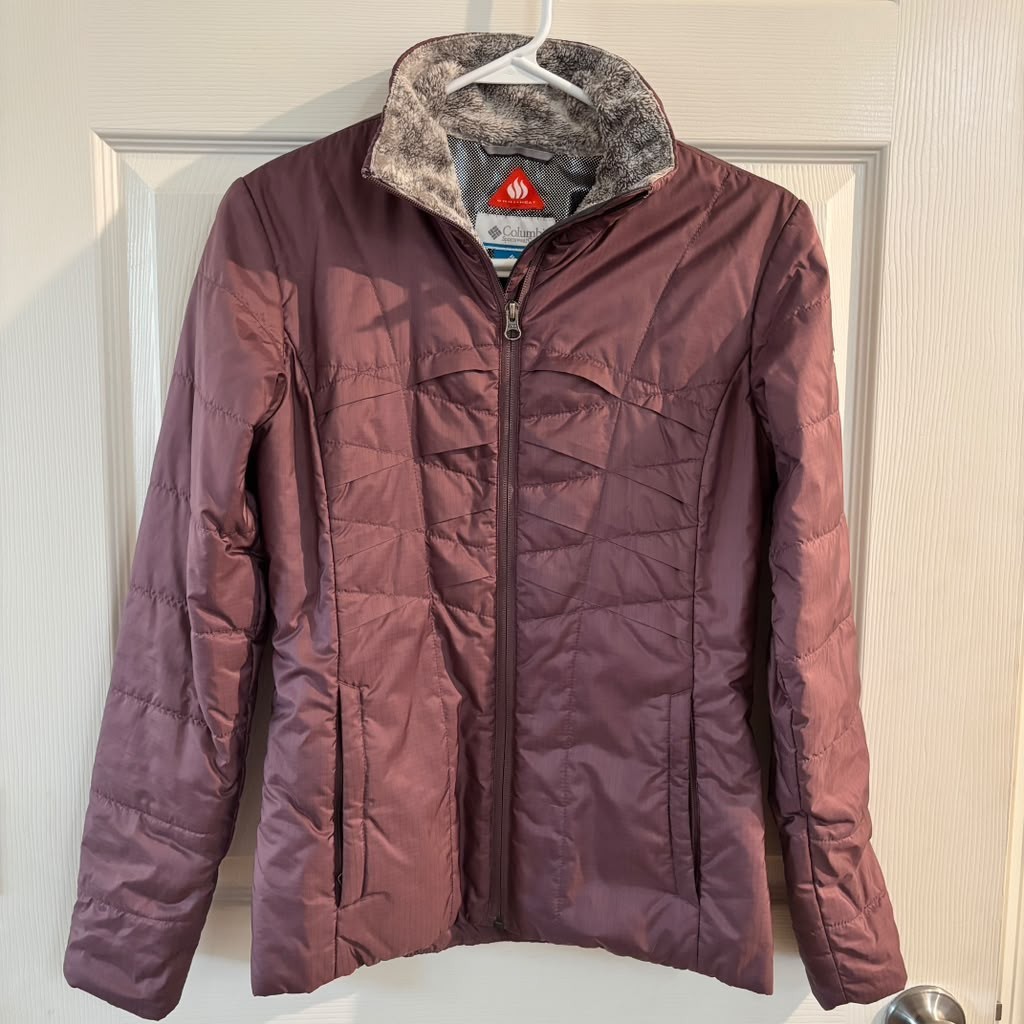 Columbia Women’s Purple Omni-Heat Full-zip Puffer Jacket  XS Outdoors Warm GUC