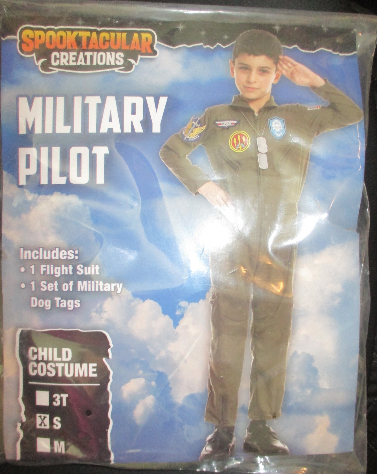NIP Spooktacular creations Halloween costume boy or girl Military pilot sz small