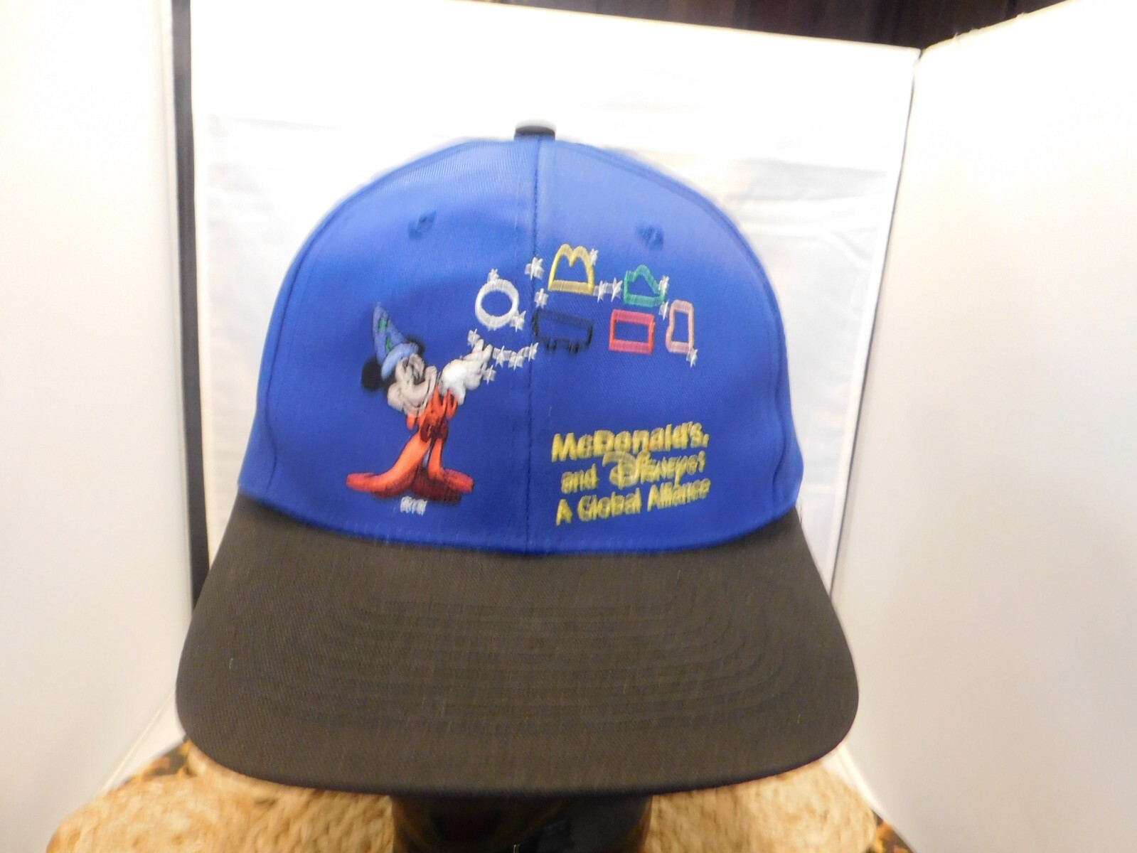 Vintage 1998 McDonald\'s & Disney Global Alliance Baseball Cap Hat ADJ SNAPBACK