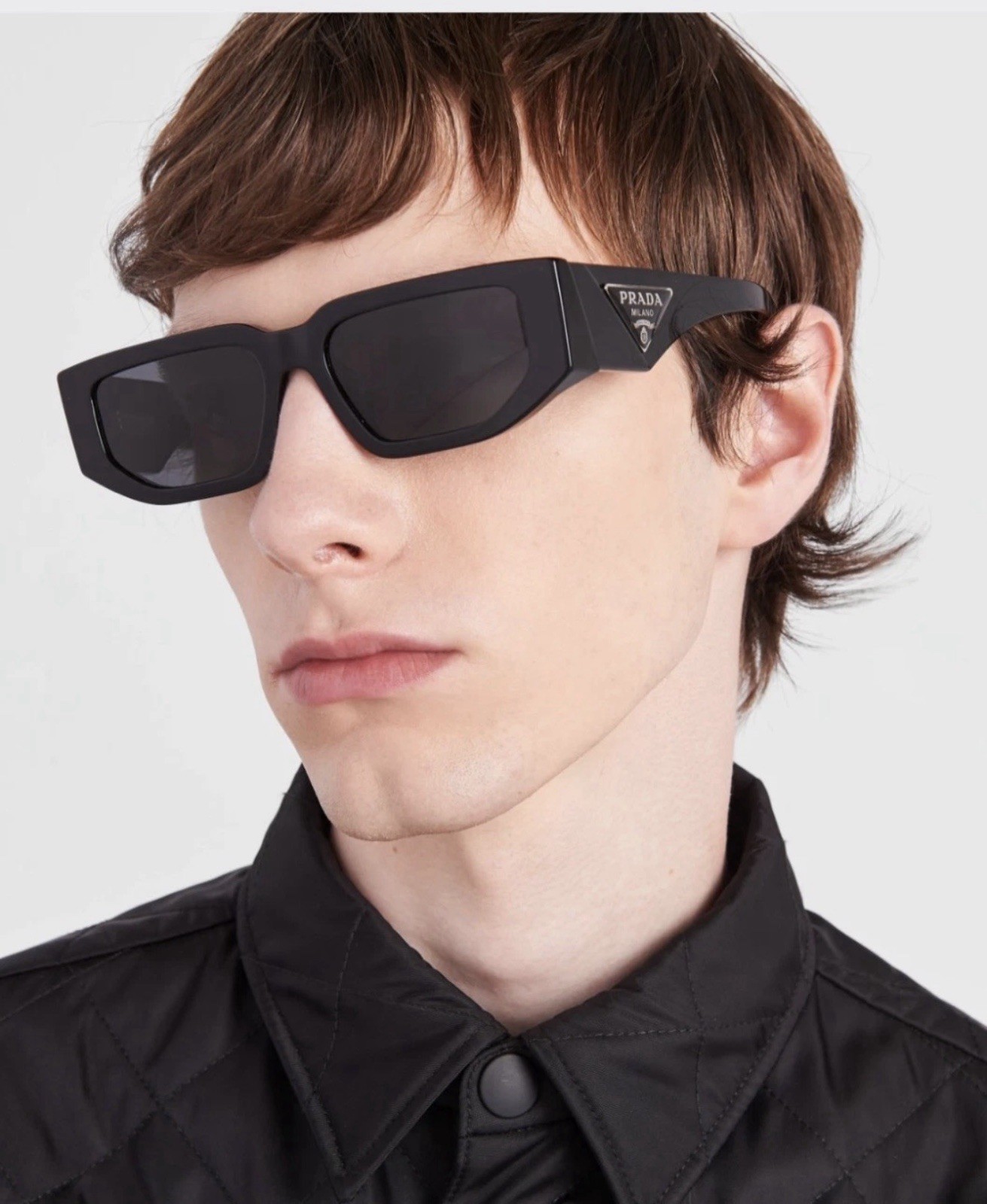Prada Men’s Rectangle Sunglasses Black