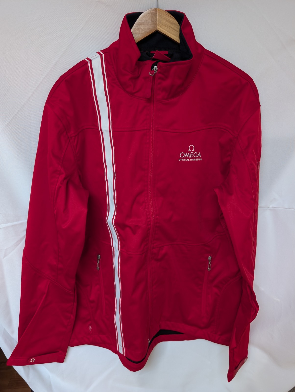 OMEGA Official Timekeeper Crew Jacket Men\'s XL Red Staff Issue NEW Rare