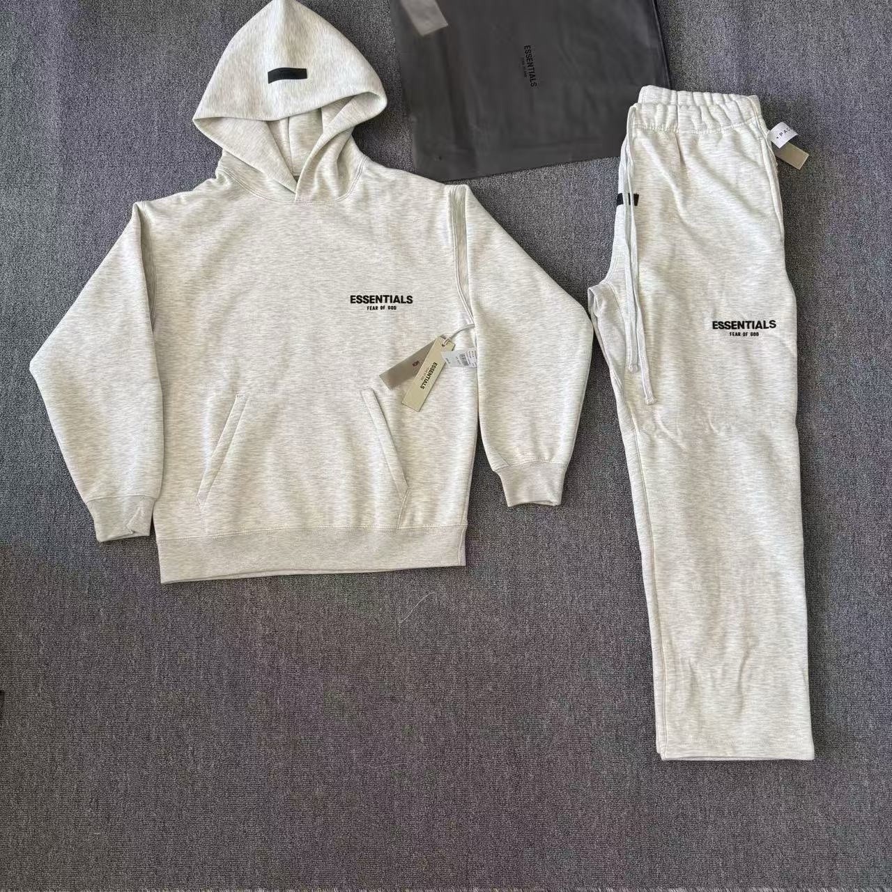 Brand NEW Essentials Hoodie & Sweatpants Set Light Oat with Tag ✅