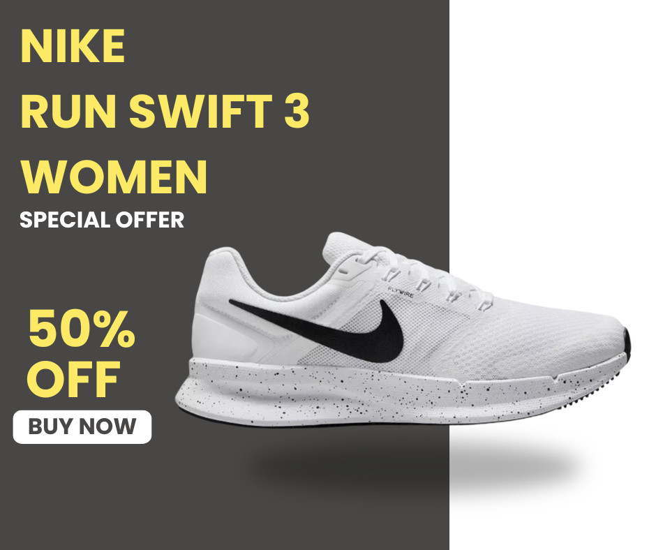 Nike Women\'s Run Swift 3 Running Shoes Black White Lightweight Athletic Sneakers
