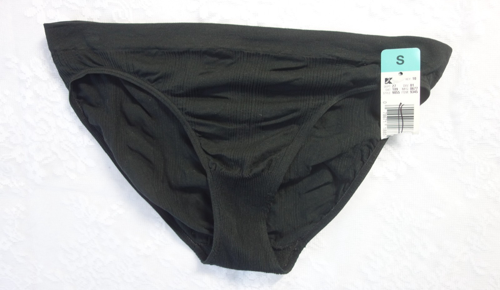 Vintage K-Mart Bikini Hip Hugger Panties Black Size Small 