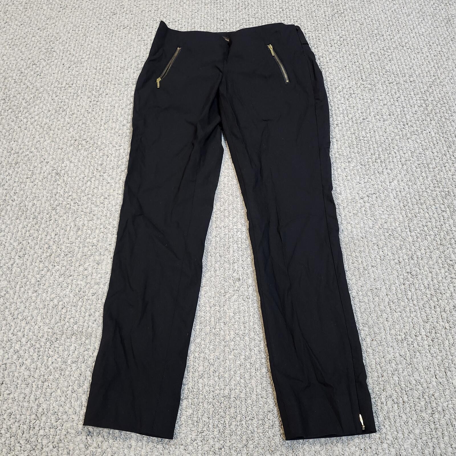 The Limited Dress Pants Ankle Black Women\'s with Gold Zipper Pockets Sz 0 NWT