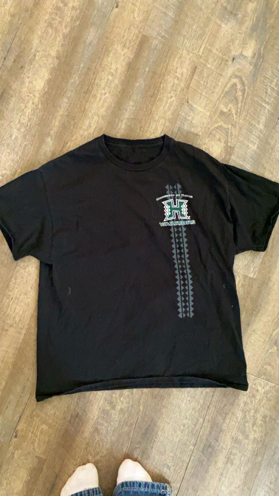 University of Hawaii Warriors Graphic Tee Black Cotton Short Sleeve Crew Neck L