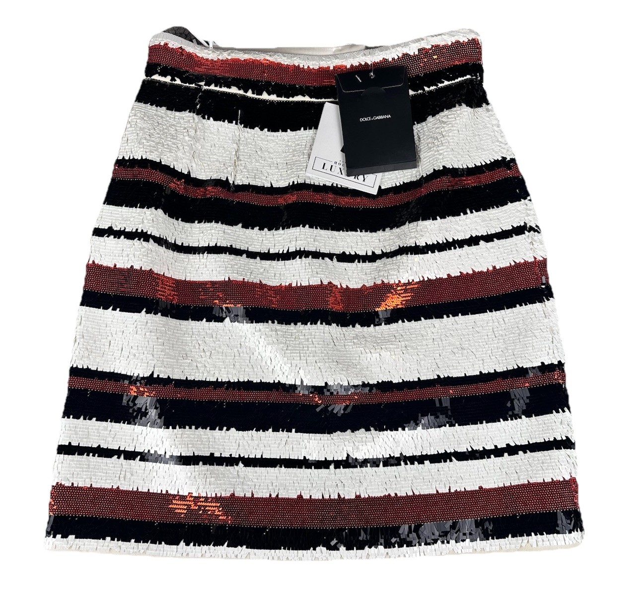 NEW Dolce & Gabbana Womens Embellished Sequin Skirt Sequin IT 40 