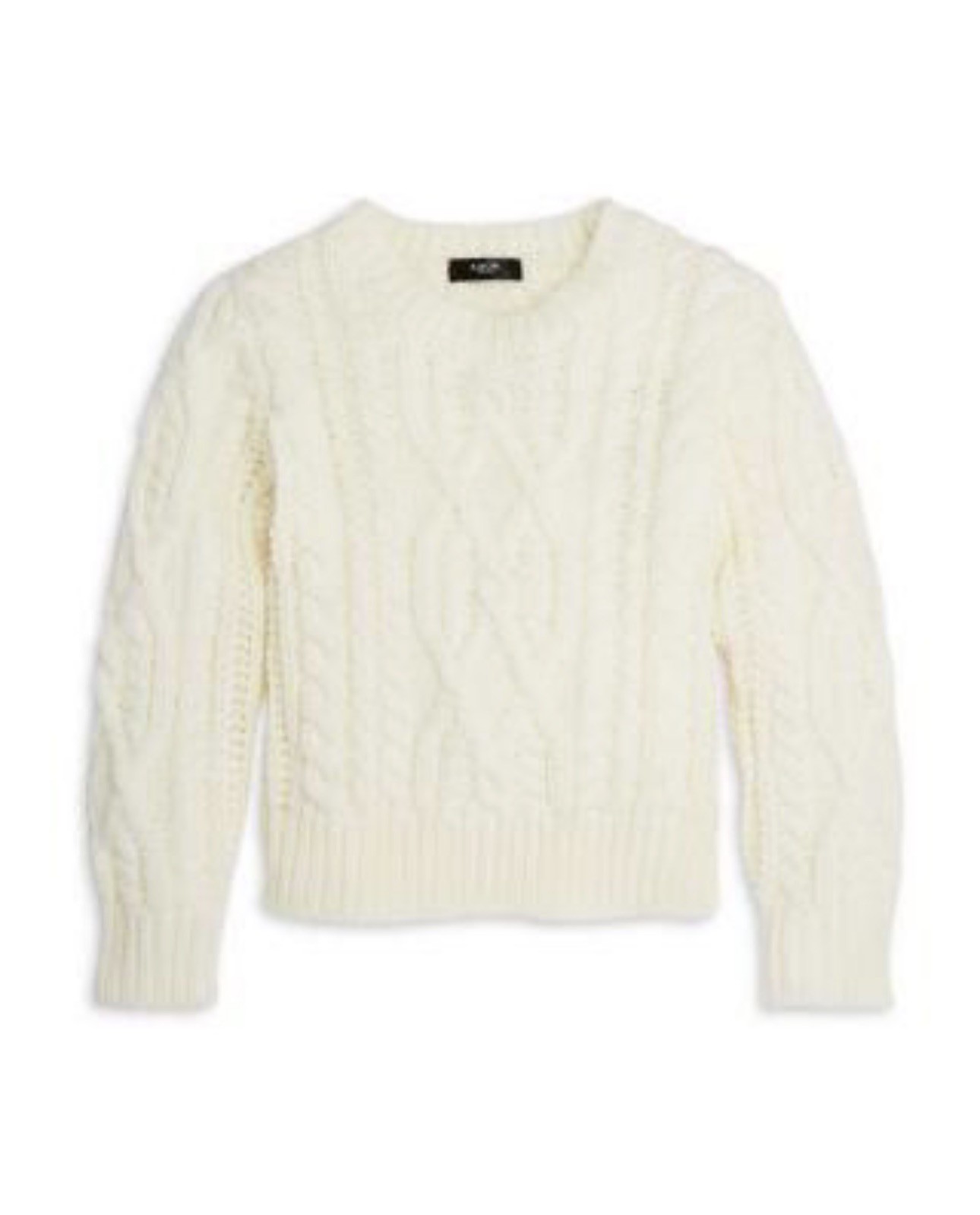 Aqua Kids Girls Preppy Academia Ivory Cable Knit Sweater Size Large (10/12) NWT 