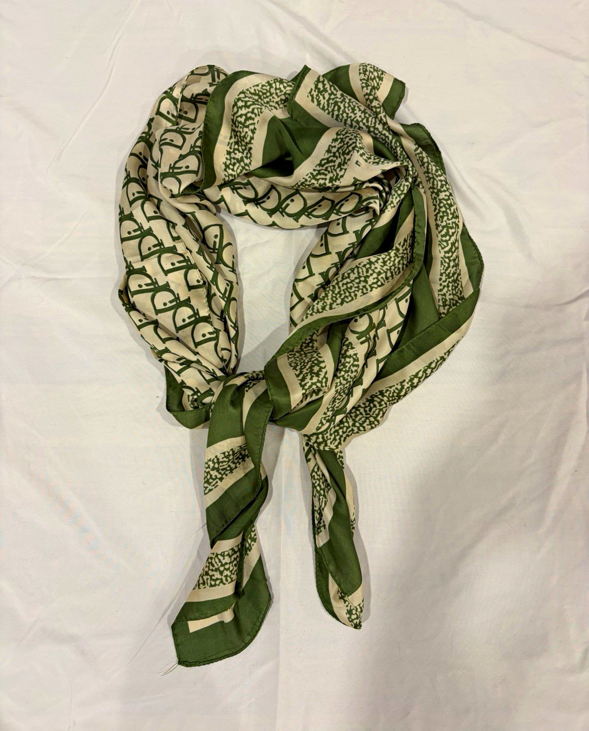 Faux Dior Silk Green Scarf 