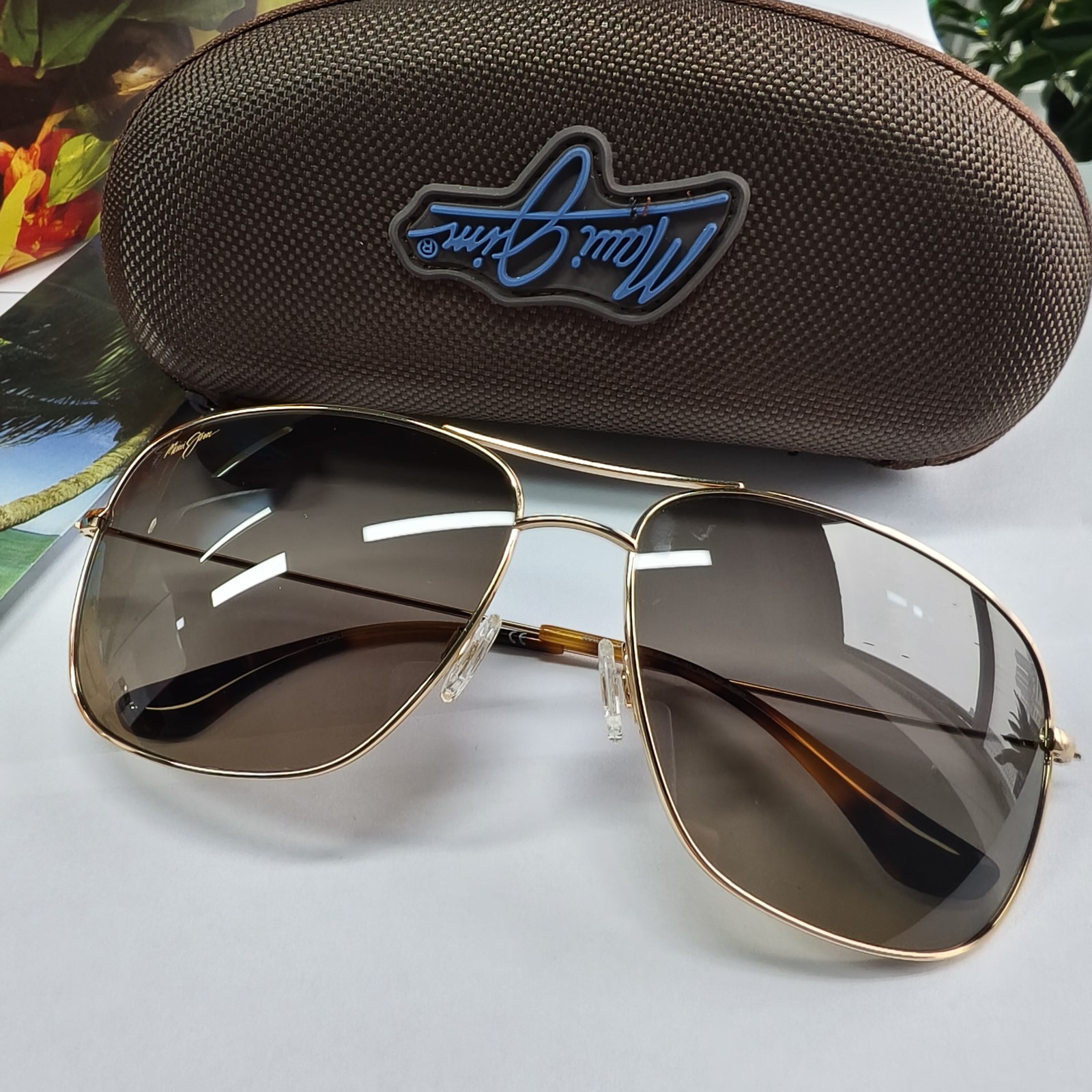 NEW Maui Jim RX-ABLE HS774-16 COOK PINES Polarized sunglasses Gold /Bronze