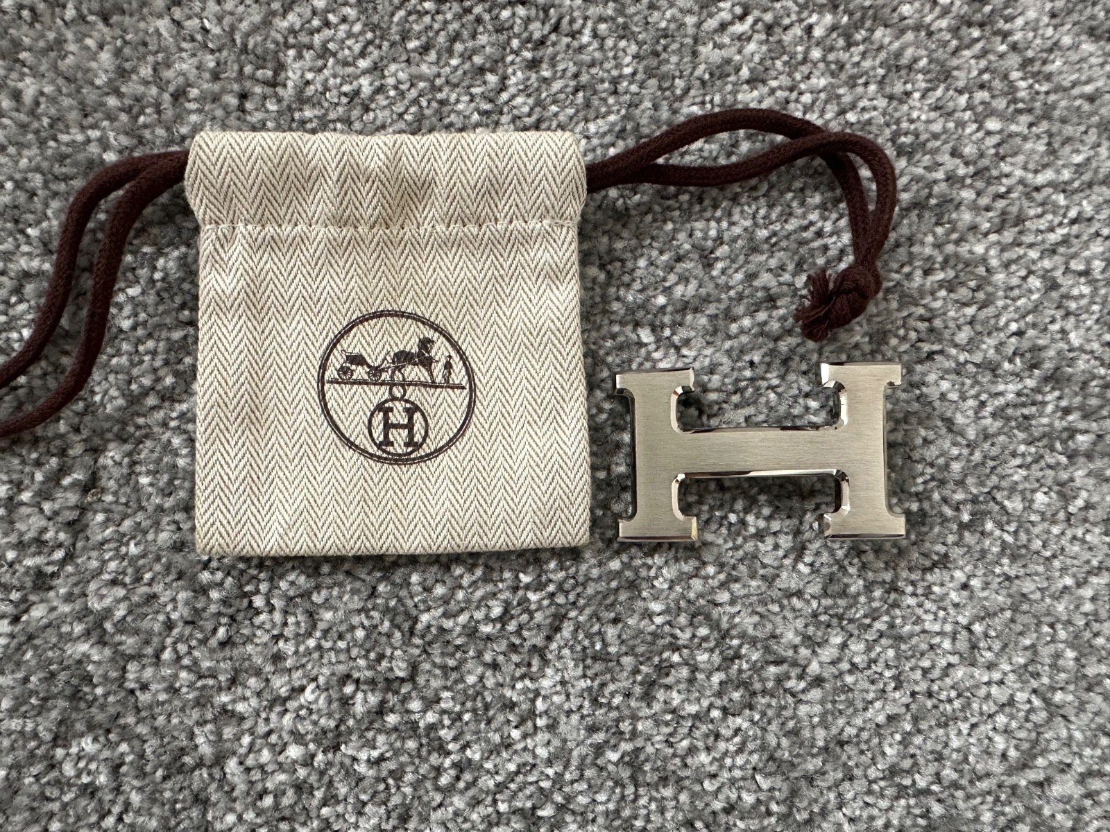 Hermes 32mm Palladium Silver H Belt Buckle