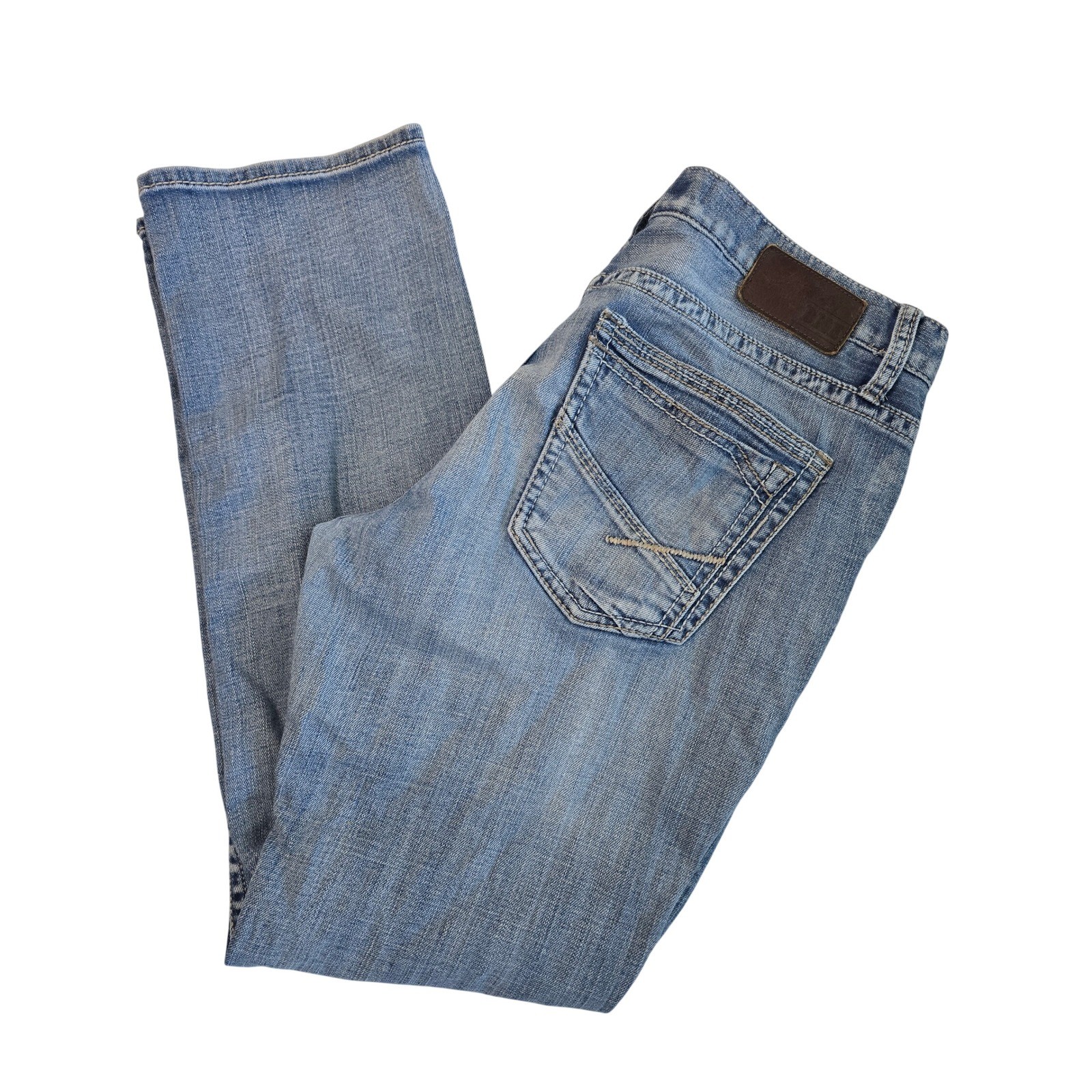 BKE Jake Straight Leg Jeans Mens 34x30 Blue Medium Wash Denim Buckle