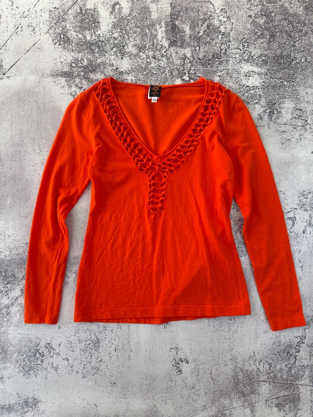 jean paul gaultier women long sleeve tops archive vintage orange avantgarde y2k