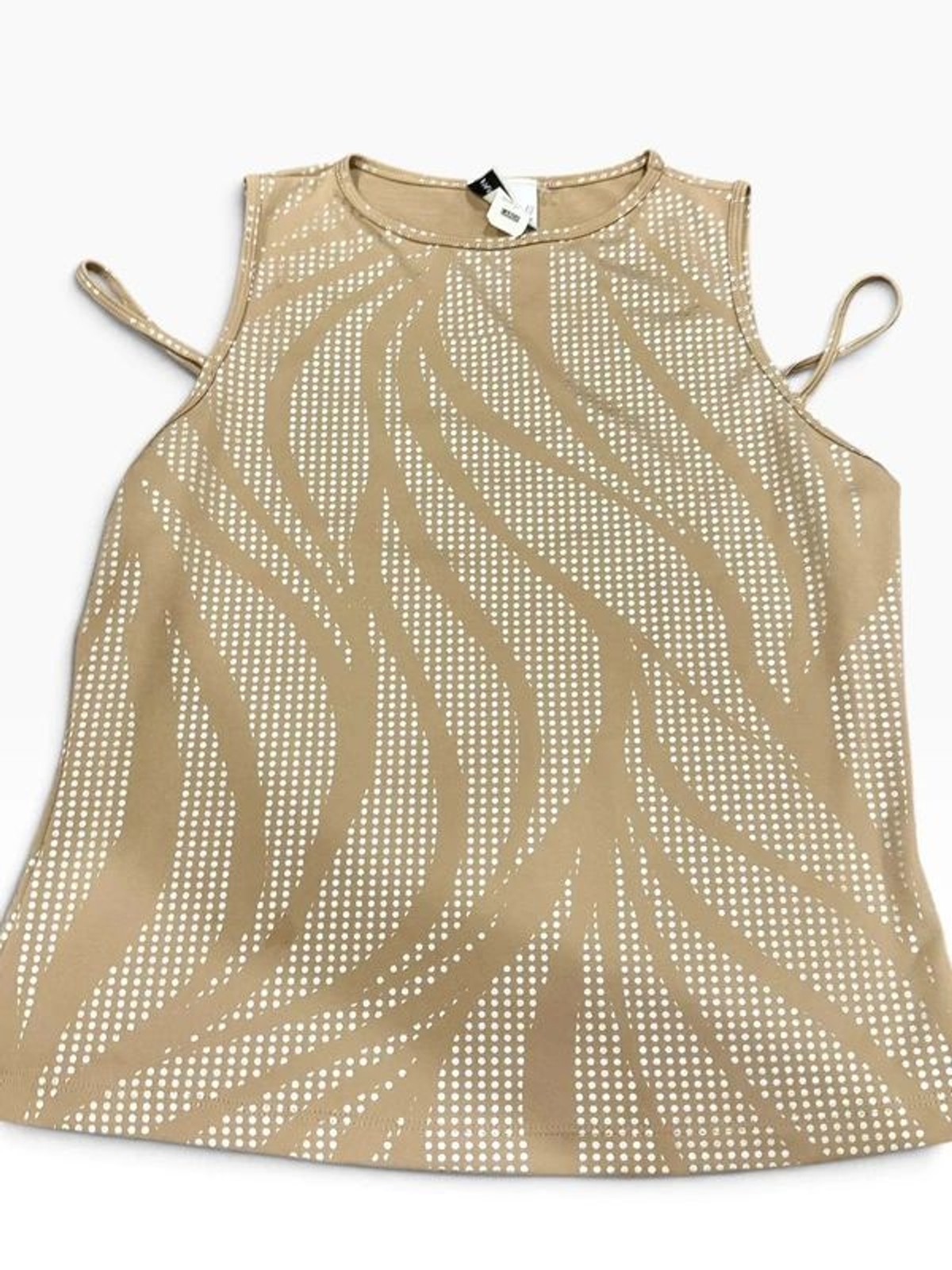 Vintage Fashion Bug 90s Y2K Gold Top Strappy Dots Size Large