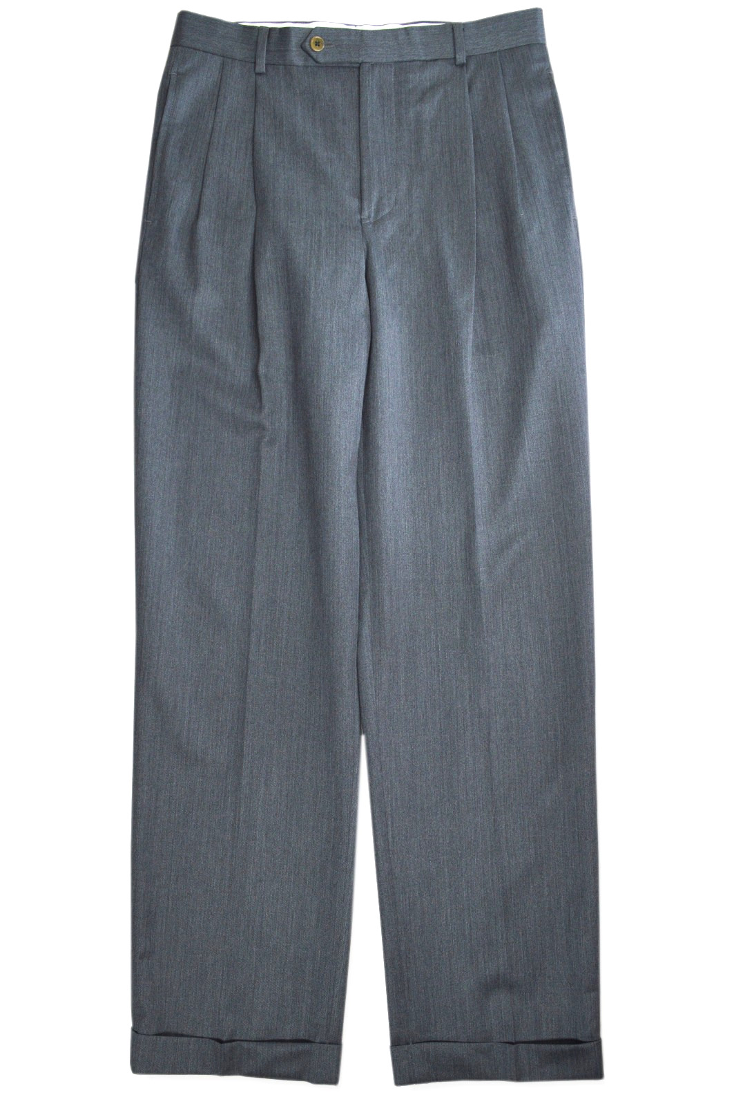Brooks Brothers Mens Med Grey Madison Fit Pleated Wool Pants 31W x 30L BB-5051