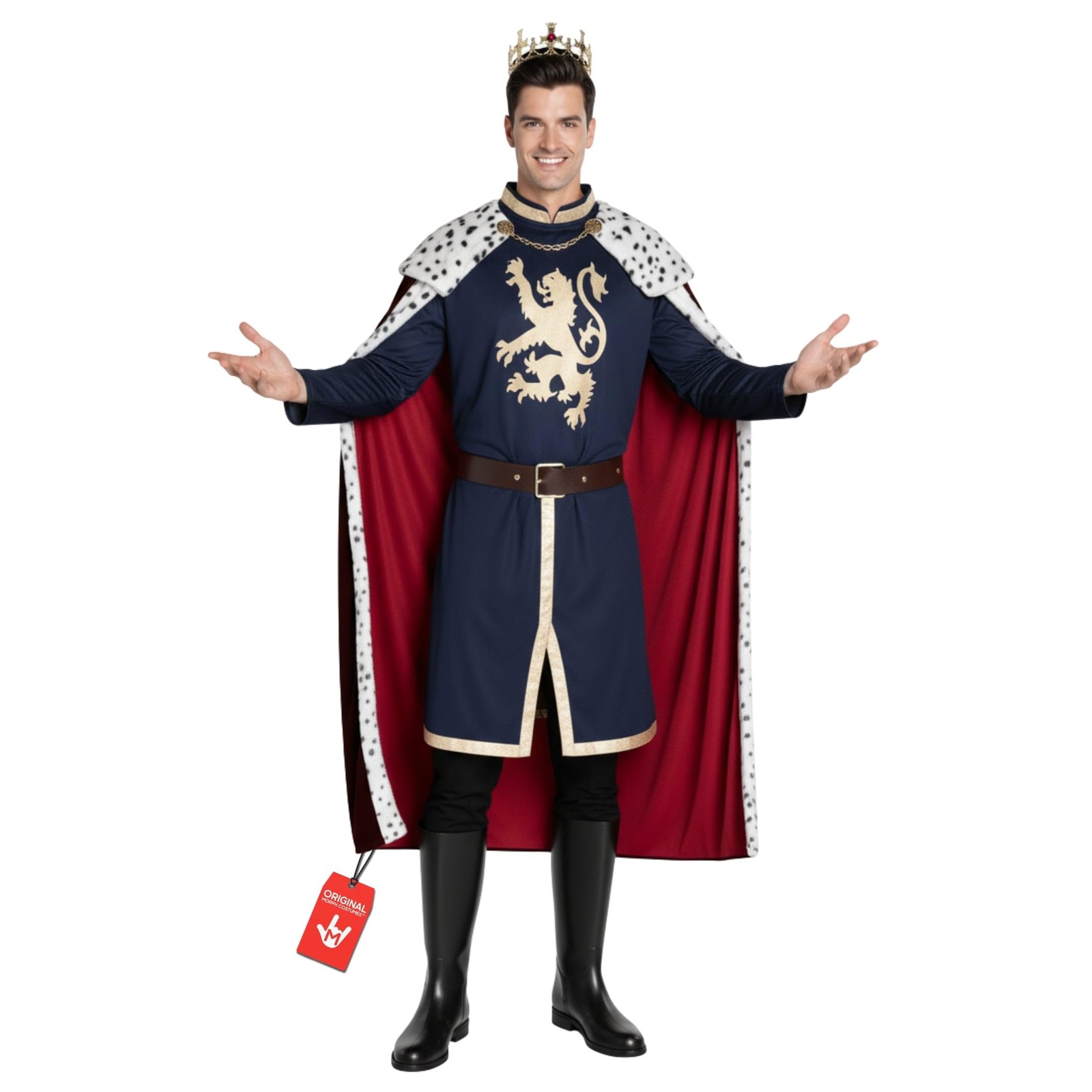 Men`s Royal Medieval King Costume Adult King Arthur Medieval Renaissance Prince