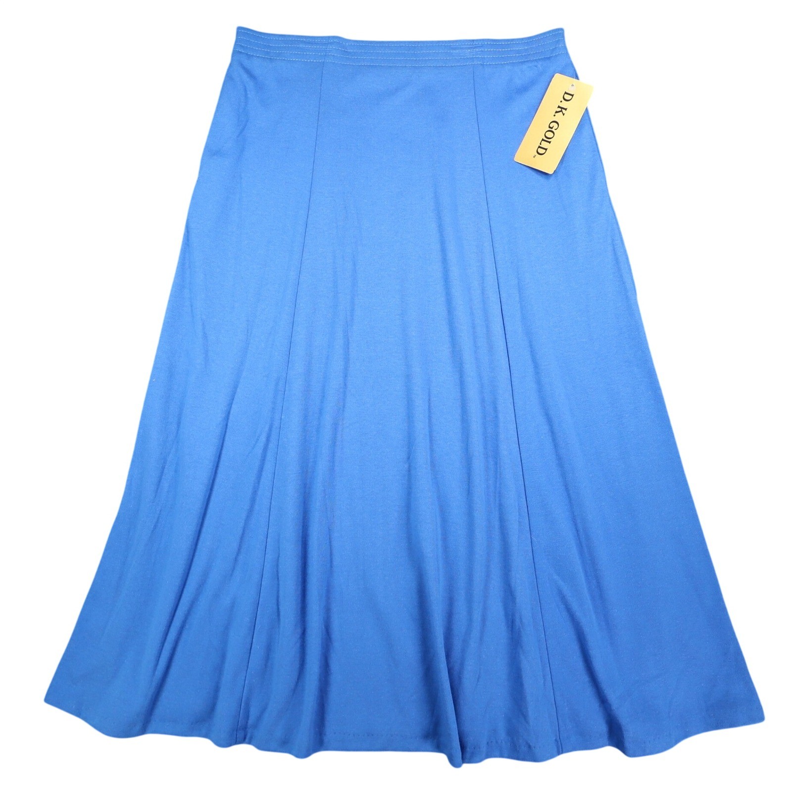 D.K. Gold Midi Skirt Womens Small Vintage 90s Blue Cotton Blend Made in USA NWT