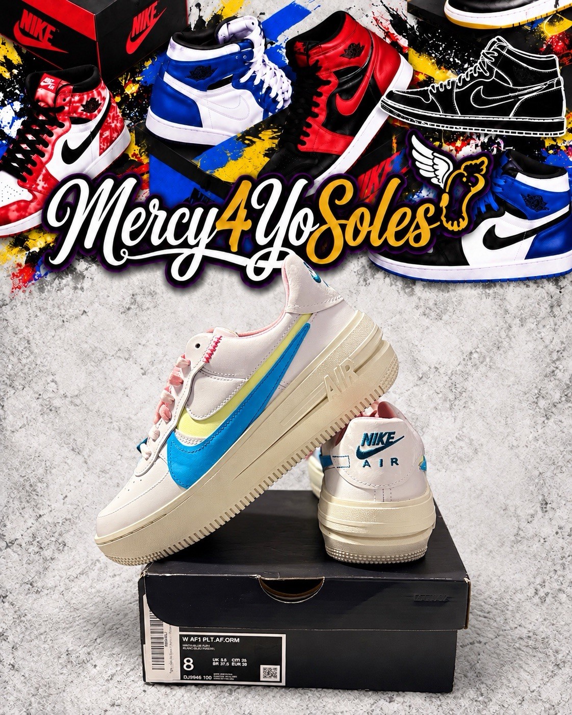 Size 8 - Nike Air Force 1 PLT.AF.ORM Pastel W
