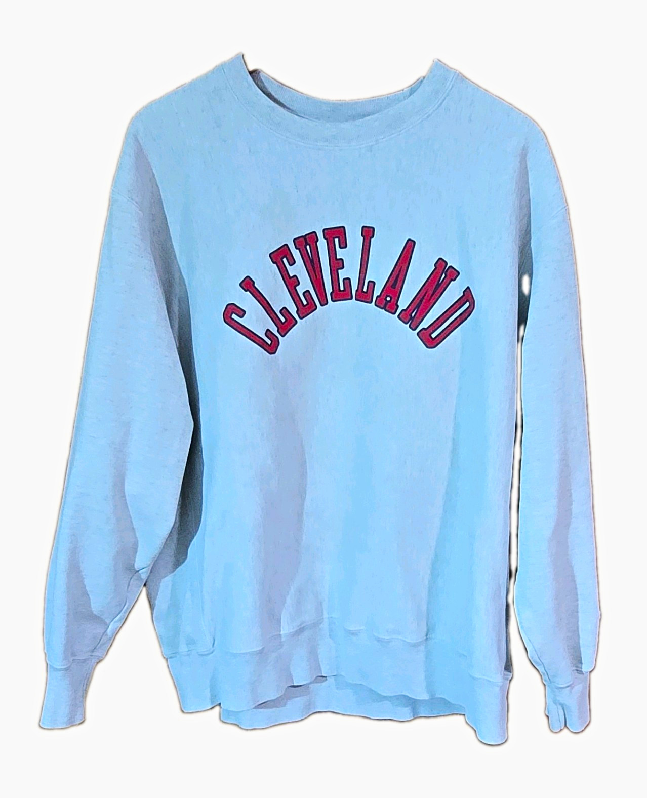 Champion Reverse Weave Cleveland Vintage  Print Crewneck Sweatshirt Gray XL