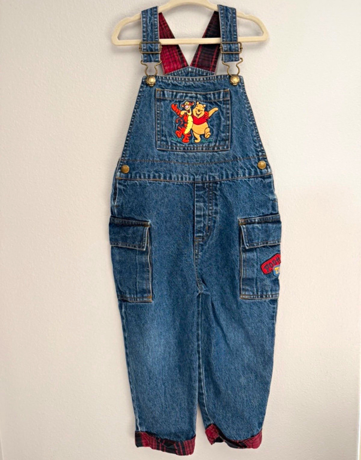 Vintage Winnie the Pooh & Tigger Denim Overalls Embroidered 3T