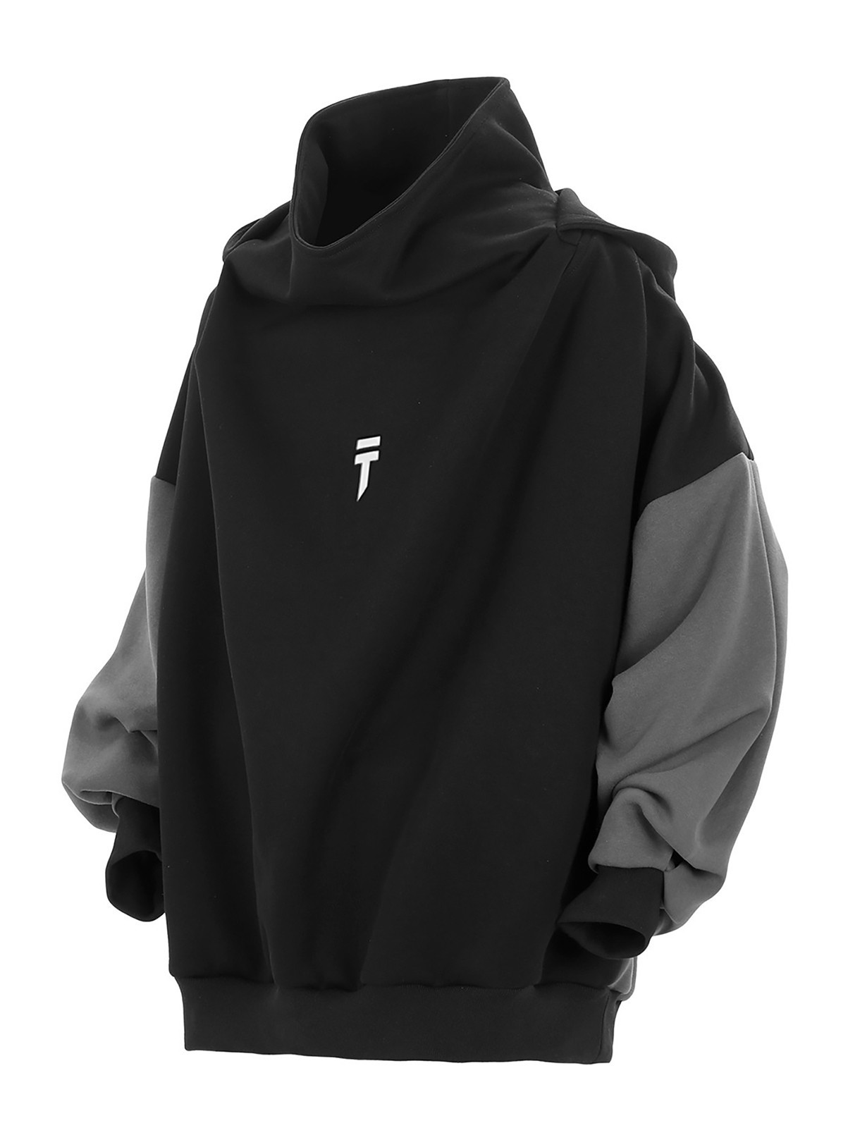 Niepce Men\'s Japanese Streetwear Hoodie I-Tech Patchwork Sweatshirt