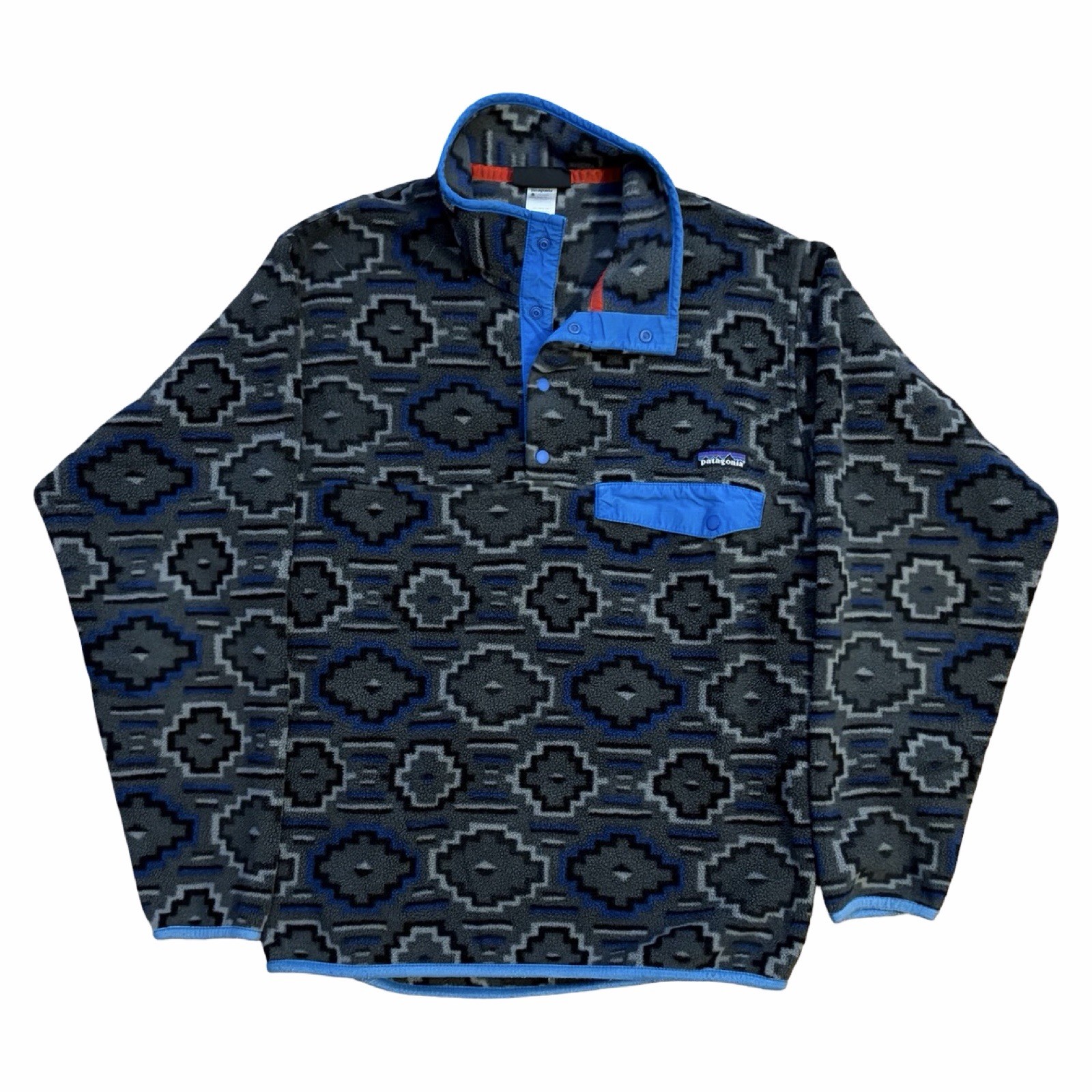 Vintage Patagonia Synchilla Fleece Snap-T Yanaba Forge Gray Blue Aztec Men\'s S