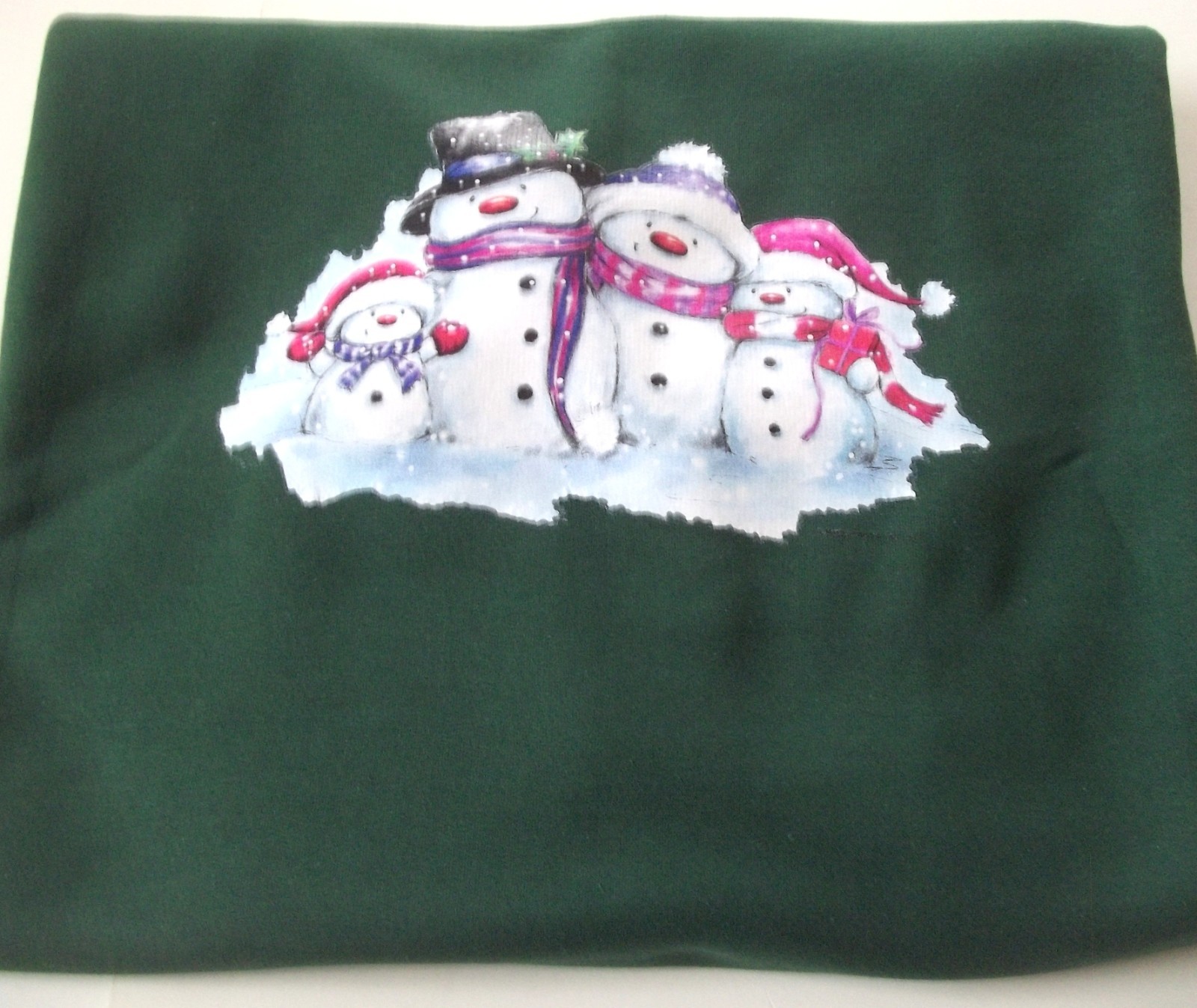 Snowman Family - Green Holiday crewneck sweatshirt