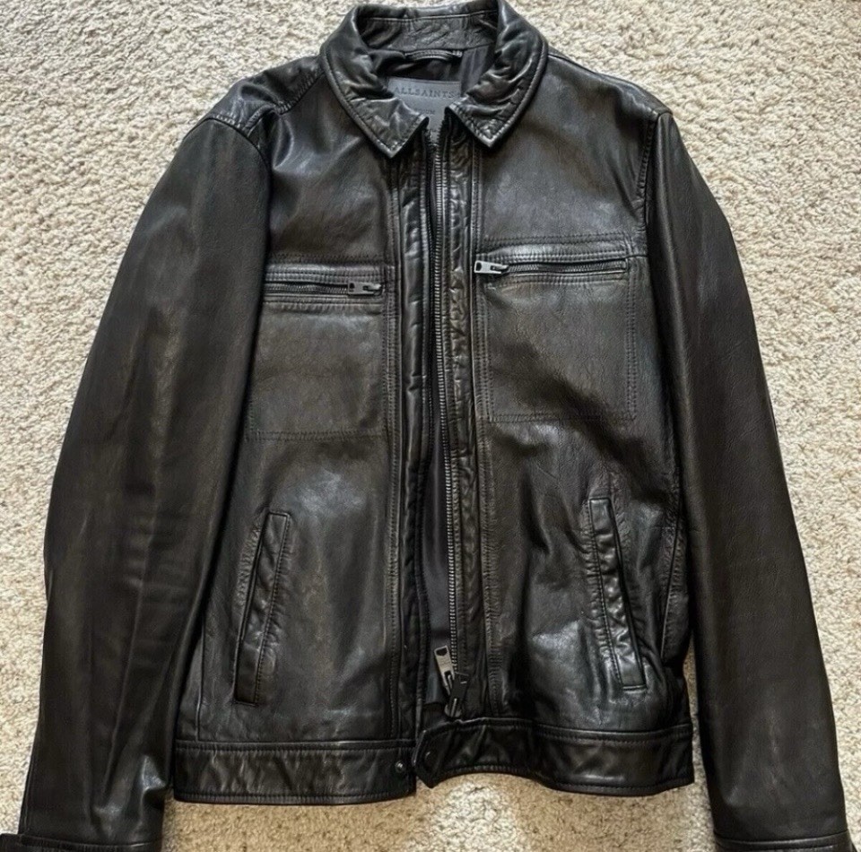 AllSaints “Lark” Leather Jacket Mens XS