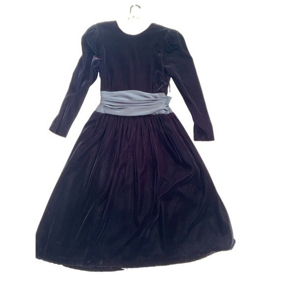 Depeche Mode vintage Womens Black Velvet Formal Dress Size 4 Prom 80s