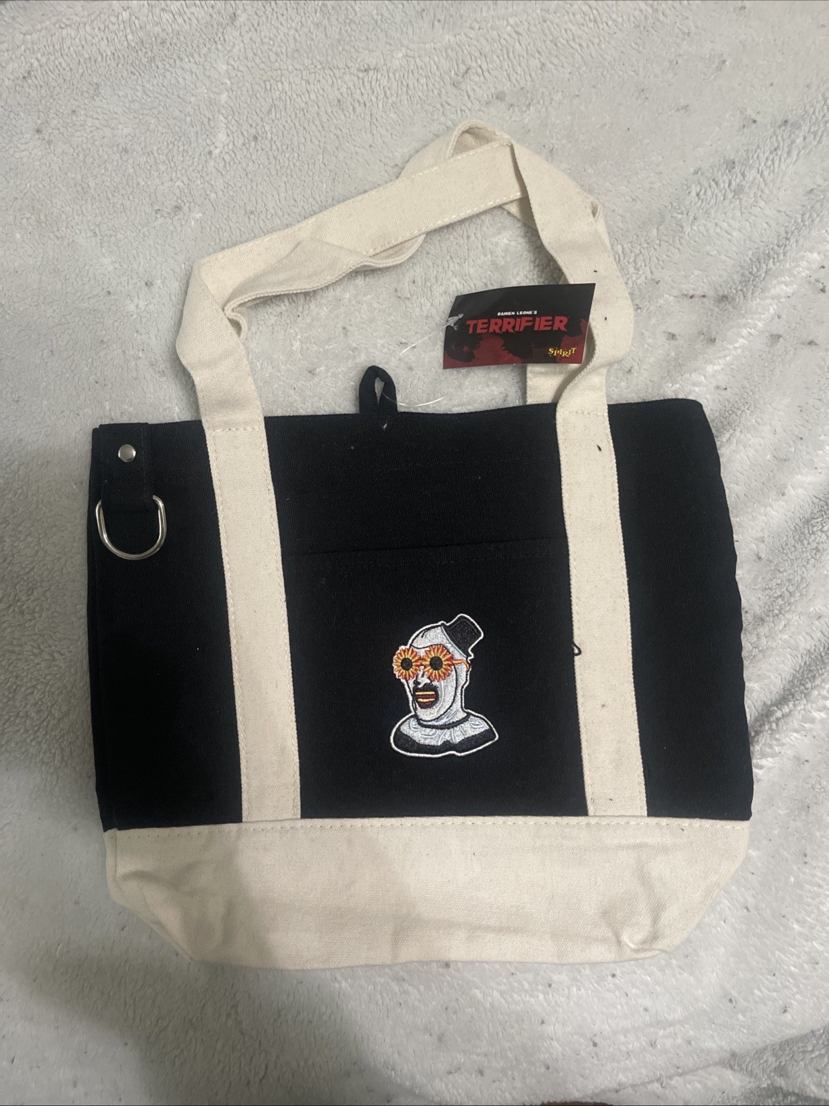 2026 Spirit Halloween Terrifier Art the Clown Embroidered Mini Tote Bag NWT