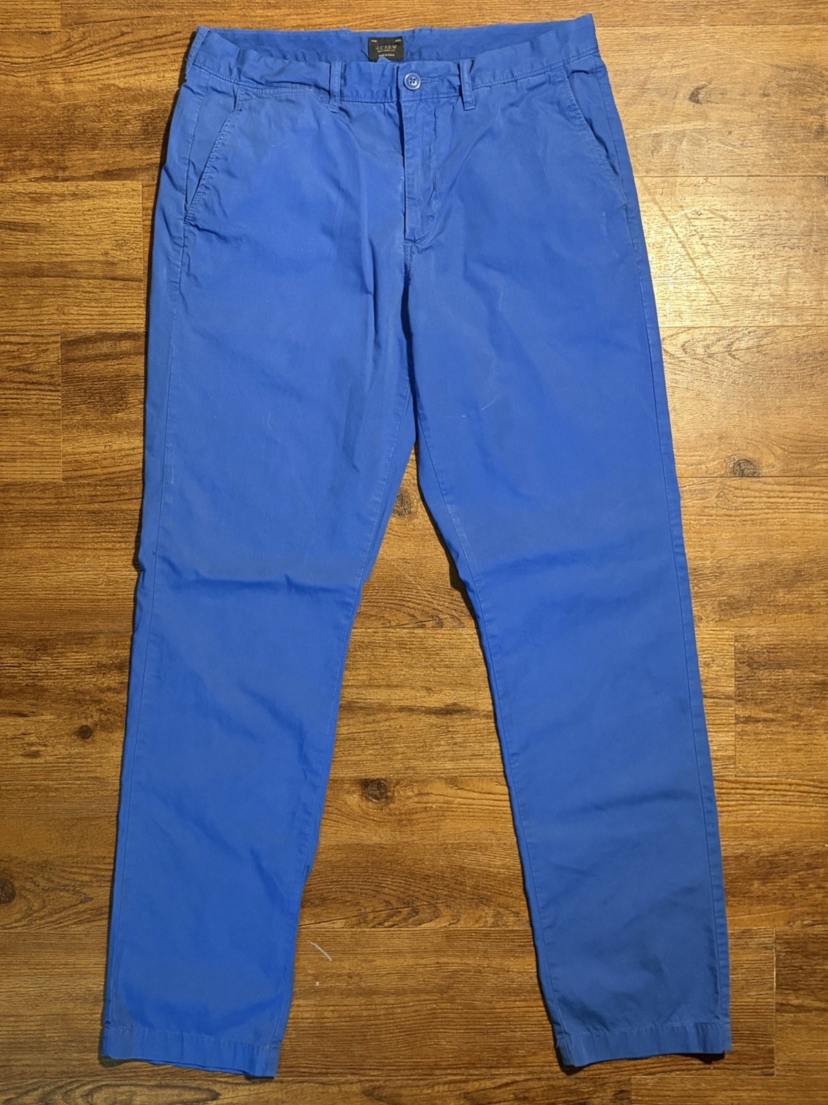 J Crew 770 Mens 32x32 Royal Blue Cotton Chinos Straight Fit Flat Front
