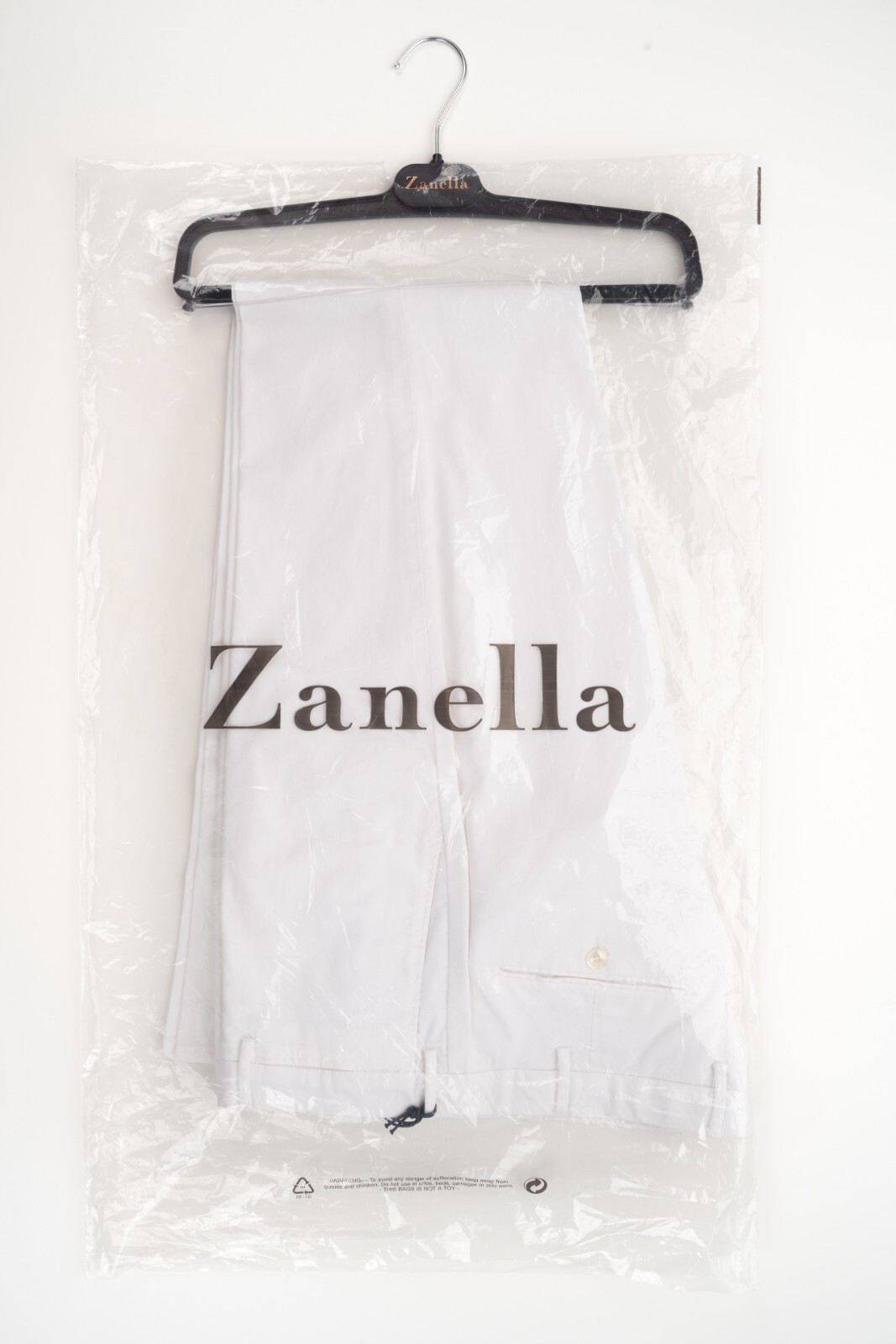 ZANELLA Duke White Stretch Cotton Flat Front Casual Dress Pants 40 (EU 56) NWT 